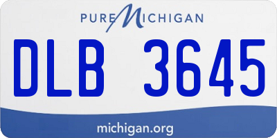 MI license plate DLB3645