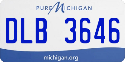 MI license plate DLB3646