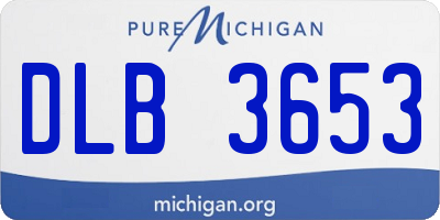 MI license plate DLB3653