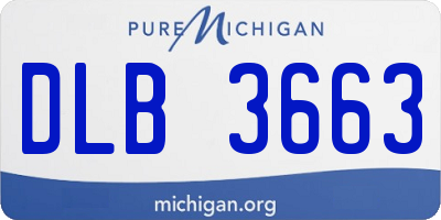 MI license plate DLB3663