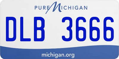 MI license plate DLB3666