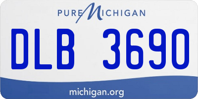 MI license plate DLB3690