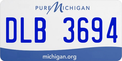 MI license plate DLB3694