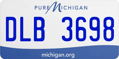 MI license plate DLB3698