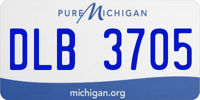 MI license plate DLB3705