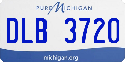 MI license plate DLB3720