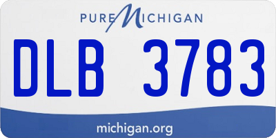 MI license plate DLB3783