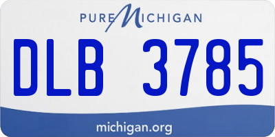 MI license plate DLB3785