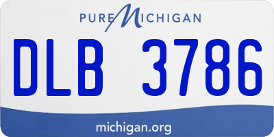 MI license plate DLB3786
