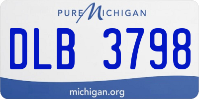 MI license plate DLB3798