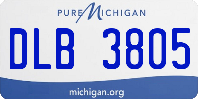 MI license plate DLB3805