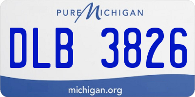 MI license plate DLB3826