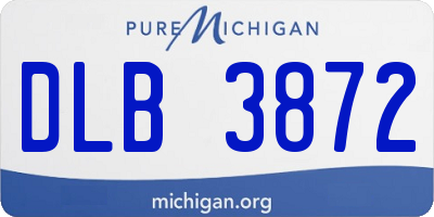 MI license plate DLB3872