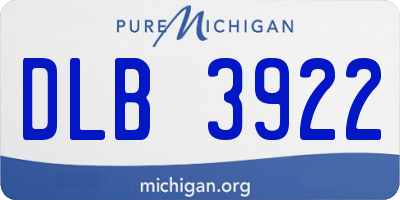 MI license plate DLB3922