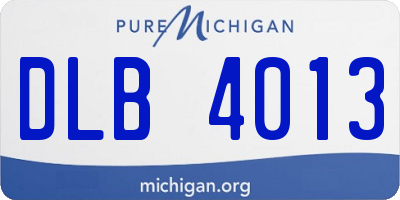 MI license plate DLB4013
