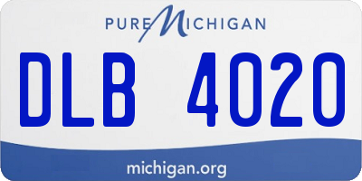 MI license plate DLB4020