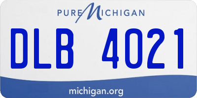 MI license plate DLB4021