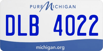 MI license plate DLB4022