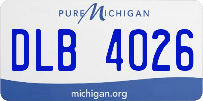 MI license plate DLB4026