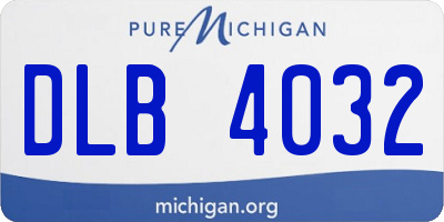 MI license plate DLB4032