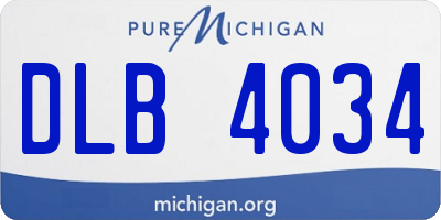 MI license plate DLB4034