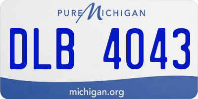 MI license plate DLB4043