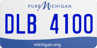 MI license plate DLB4100