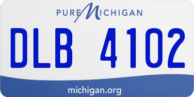 MI license plate DLB4102