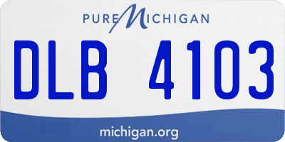 MI license plate DLB4103