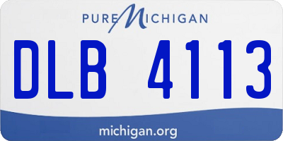 MI license plate DLB4113