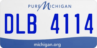 MI license plate DLB4114