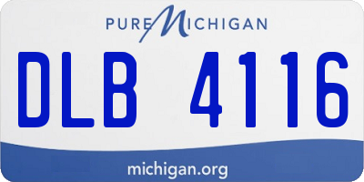MI license plate DLB4116