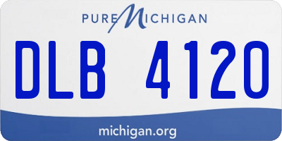 MI license plate DLB4120