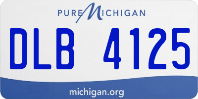 MI license plate DLB4125