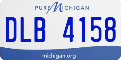 MI license plate DLB4158