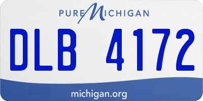 MI license plate DLB4172