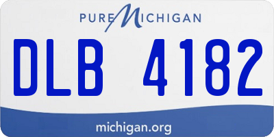 MI license plate DLB4182