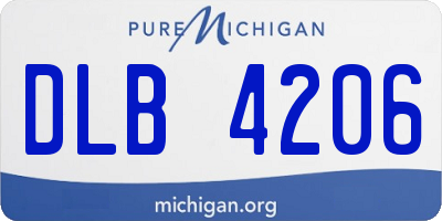 MI license plate DLB4206