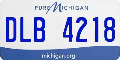 MI license plate DLB4218