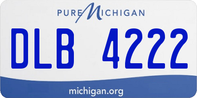 MI license plate DLB4222