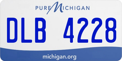 MI license plate DLB4228