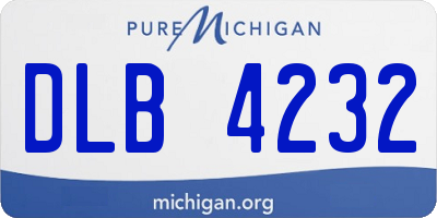 MI license plate DLB4232