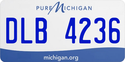 MI license plate DLB4236