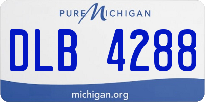 MI license plate DLB4288