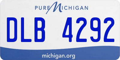 MI license plate DLB4292