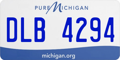 MI license plate DLB4294
