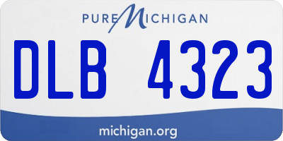 MI license plate DLB4323