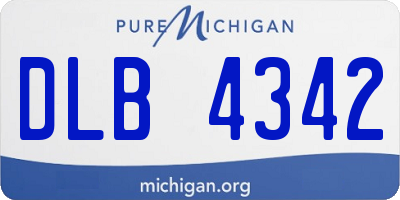 MI license plate DLB4342