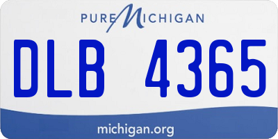 MI license plate DLB4365