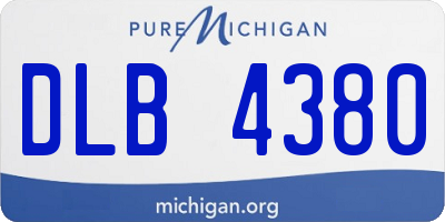 MI license plate DLB4380